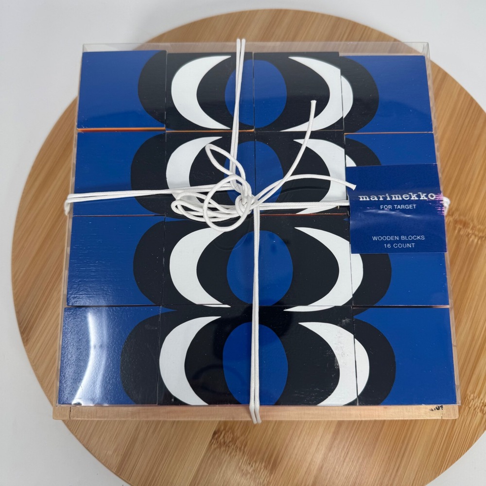 Marimekko for Target Wooden Blocks 16 Count Set Blue Black White | 010